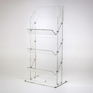 Clear large acrylic newspaper stand 