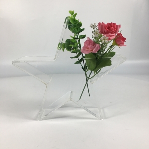 Pentacle shaped clear acrylic flower box 