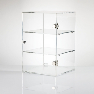 Clear wall mounted 3 tiers acrylic display cabinet 