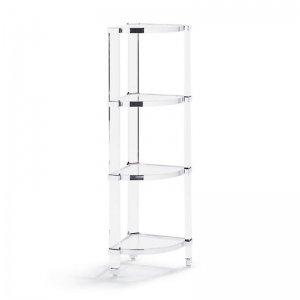 Triangle floor corner 4 tiers acrylic book shelf 