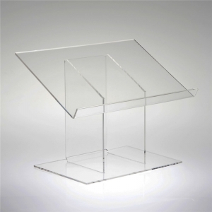 clear acrylic portable desktop lectern for tabletop presentations 