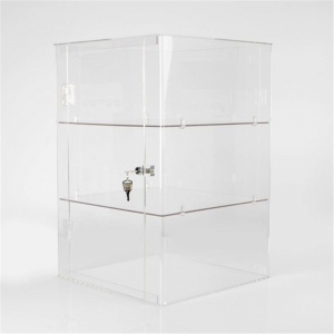 transparent clear plexiglass display case 3 tier acrylic display cabient 
