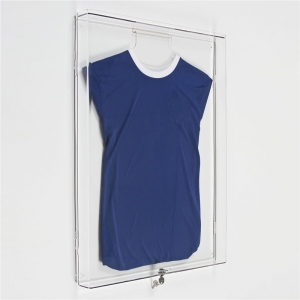 wall mounted acrylic sports display case plexiglass t shirt display box 