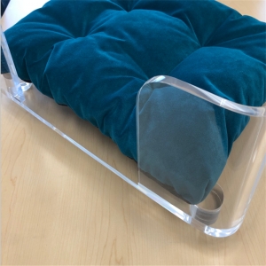Round clear acrylic pet dog bed 