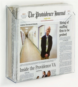 wall mounted outdoor acrylic brochure holder clear lucite newspaper display box 