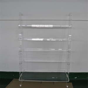 Clear 5 tiers acrylic bookshelf display stand 