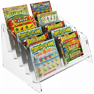 5 tier clear acrylic countertop scratch card display 