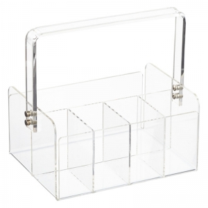 Acrylic silverware and napkin caddy flatware canddy 
