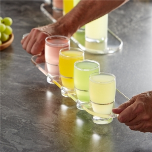 cheap wholesale clear acrylic beer wine bottle flight paddle for restaurant 