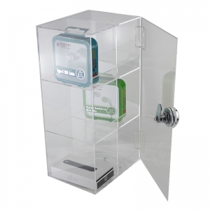 Factory wholesale Acrylic Mobile Phone Accessories Display Stand With Coded Lock 