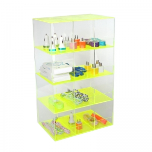 Yellow Acrylic Power Bank Stand Display Racks 