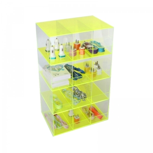 Yellow Acrylic Power Bank Stand Display Racks 