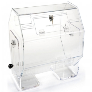 Clear jumbo acrylic ticket raffle drum with locking door 