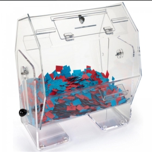 Clear jumbo acrylic ticket raffle drum with locking door 