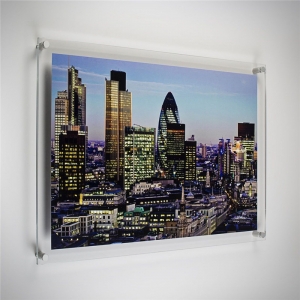 wall mounted lucite photo block clear acrylic acrylic frameless photo frame 
