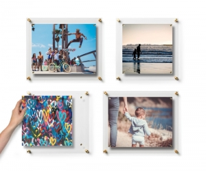 wall mounted plexiglass frame clear acrylic floating photo frame 