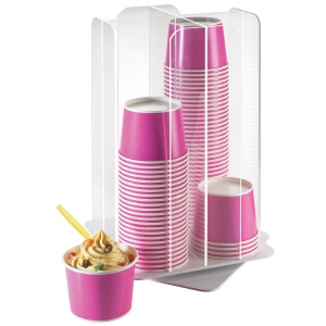 Manufacture Clear Acrylic 4-Section Revolving Cereal Cup Organizer 
