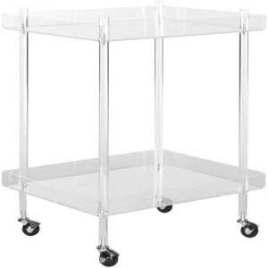 Modern clear hotel acrylic serving cart with wheels 
