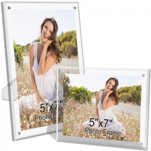 5x7 Tabletop acrylic clear photo frame with magnets 