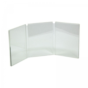 5x7 transparent plexiglass sign diplay stand clear acrylic triple sign holder 
