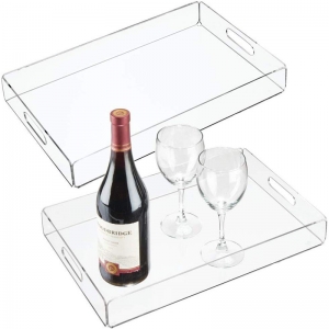 acrylic food tray with handles