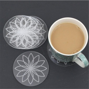 wholesale plexiglass drink mat transparent round acrylic coaster 