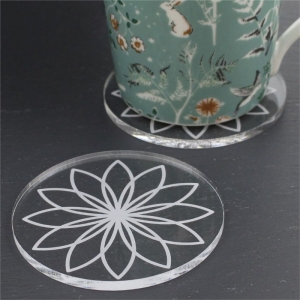 wholesale plexiglass drink mat transparent round acrylic coaster 