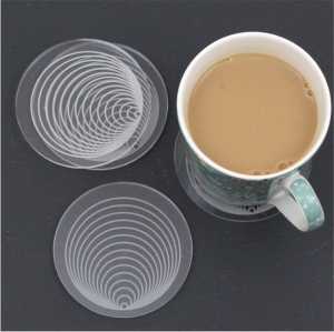 wholesale transparent clear acrylic glass coasters for drink 