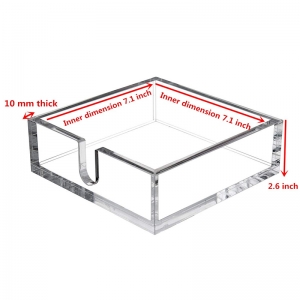 Customized square acrylic napkin holder tissue dispenser 