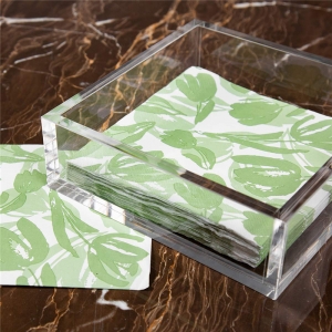 Clear luncheon acrylic napkin holder tissue dispenser 