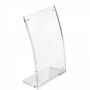 Curved L shaped acrylic magnetic sign holder photo frame 