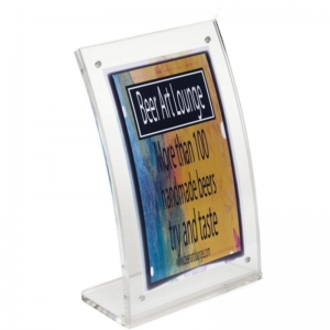 Curved L shaped acrylic magnetic sign holder photo frame 