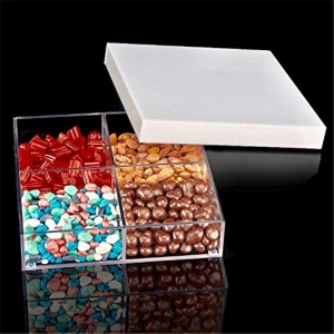 Luxury clear multifunctional acrylic BBQ serving tray with dividers 