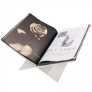 Detachable luxe custom acrylic book holder magazine stand 