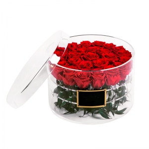 Luxe clear round 21 holes acrylic rose flower box 