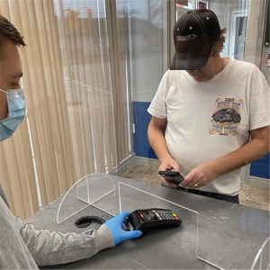 Detachable acrylic protective shield screen perspex sneeze guard 