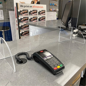 Detachable acrylic protective shield screen perspex sneeze guard 