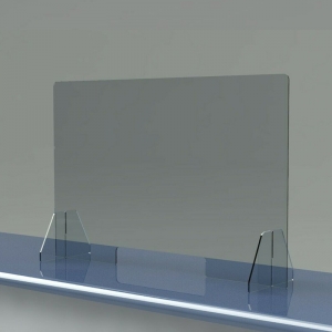 Acrylic sneeze guard screens protect against viruses, coughs, and sneezes 