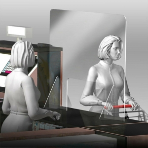 Cashier counter acrylic perspex protection sneeze guard screen 