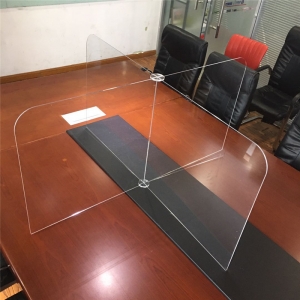 Clear plexiglass acrylic sneeze guard for restaurant 