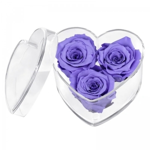 Heart shaped 6 holes acrylic rose flower box plexiglass gift box 