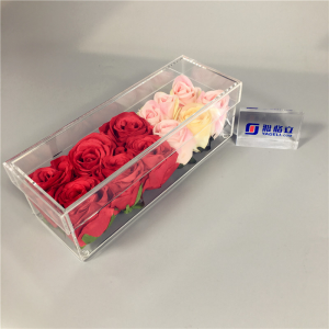 Clear 12 holes acrylic flower box for rose 