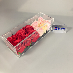 Wholesale 12 holes acrylic rose box lucite gift cases 