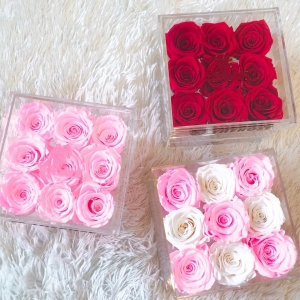 luxury 9 holes acrylic flower gift box 