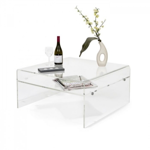Rectangular Acrylic Waterfall Modern Coffee Table 