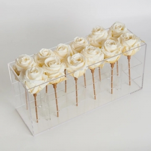 wholesale luxury waterproof 12 rose acrylic flower rose gift box 