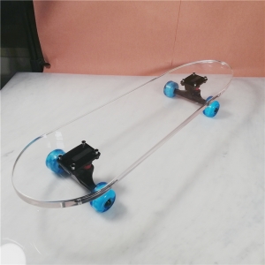 Yageli custom clear transparent acrylic perspex skateboard 