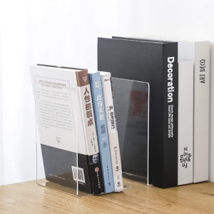 CLEAR ACRYLIC BOOKEND SET OF 2 