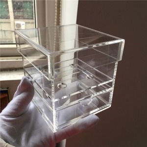 Wholesale 4 holes acrylic rose flower box with drawer 