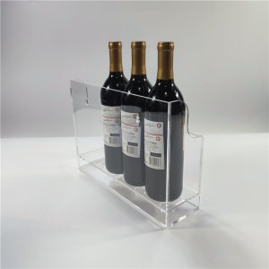 Modern 4 bottles and 4 glasses wall mounted acrylic wine rack 